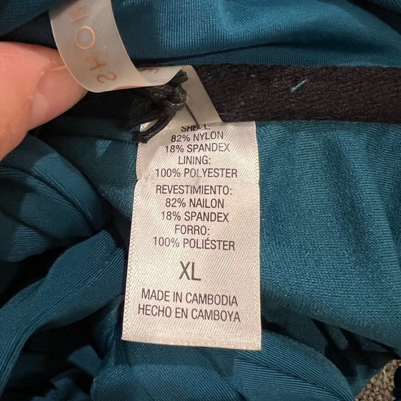 Shade & Shore Teal Once Piece Bathing Suit Size XL Tie Neck and Back - Picture 8 of 13